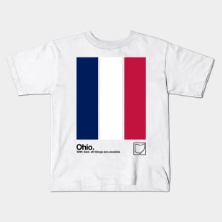 Ohio Flag // Original Aesthetic Colors Artwork Design Kids T-Shirt